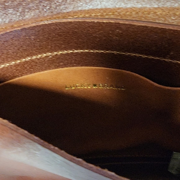 Lucky Brand Rustic Slim Brown Leather Flap Crossbody Bag - Picture 5 of 12